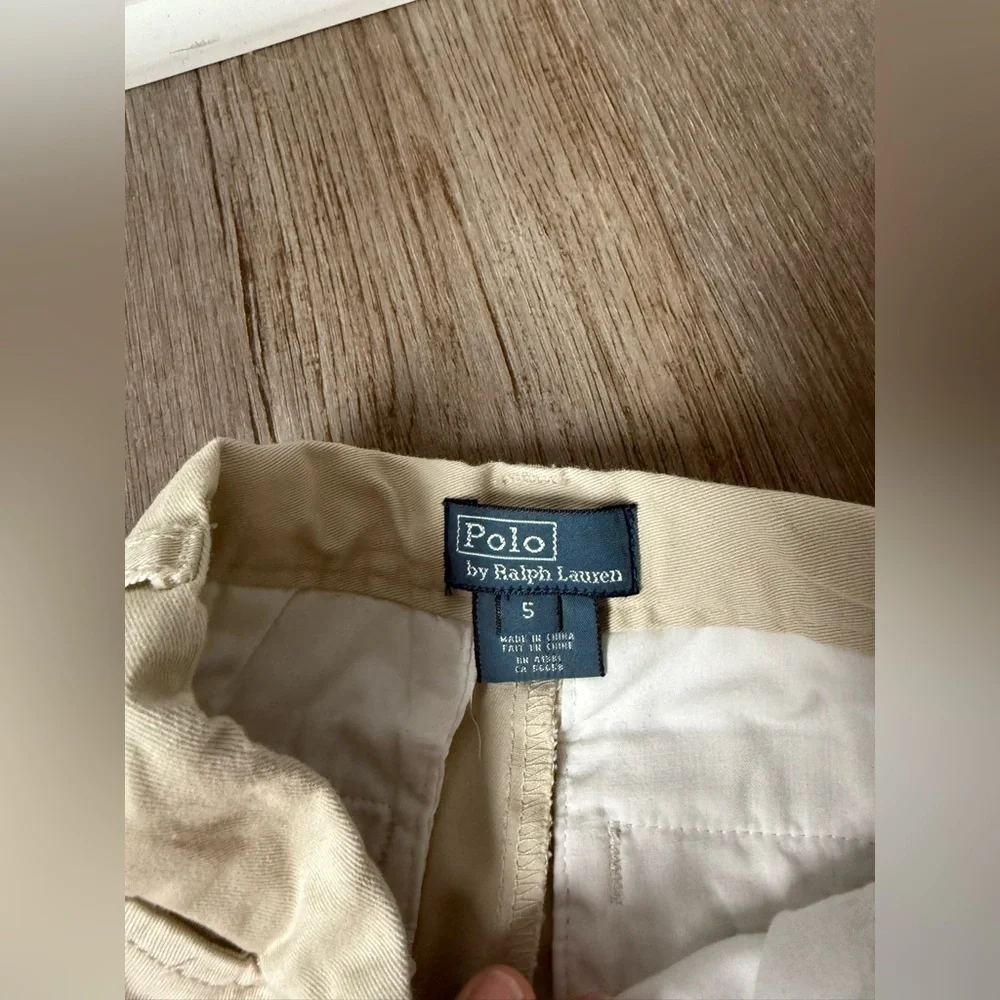 Polo Ralph Lauren Kids Straight Leg Pants Khakis Dress Pants Cream Beige Size 5